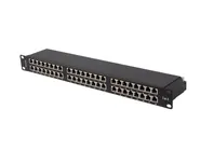 PATCH PANEL 48 PORT 1U 19" CAT.6 FTP WITH CABLE ORGANIZER SHIELDED BLACK