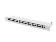 PATCH PANEL 24 PORT 1U 19" CAT.7 FTP WITH CABLE ORGANIZER SHIELDED GREY