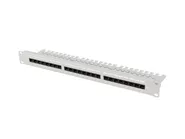 PATCH PANEL 24 PORT 1U 19" CAT.6A UTP WITH CABLE ORGANIZER GREY
