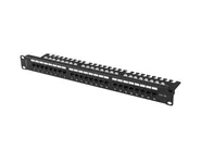 PATCH PANEL 24 PORT 1U 19" CAT.6A UTP WITH CABLE ORGANIZER BLACK