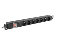 POWER DISTRIBUTION UNIT (PDU) 19" 1U 10A 2M 7X FRENCH OUTLETS BLACK C14