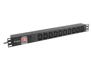 POWER DISTRIBUTION UNIT (PDU) 19" 1U 10A 2M 10X IEC C13 OUTLETS BLACK C14