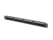 PATCH PANEL 24 PORT 1U 19" CAT.6 UTP BLACK