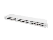 PATCH PANEL 24 PORT 1U 19" CAT.5E FTP WITH CABLE ORGANIZER SHIELDED GREY