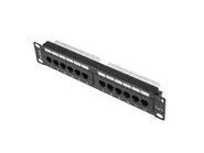 PATCH PANEL 12PORT 1U 10" CAT.6 UTP BLACK