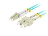 FIBER OPTIC PATCHCORD MM LC/UPC-SC/UPC DUPLEX 2M LSZH OM3 50/125 3.0MM AQUA