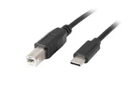 USB-C(M)->USB-B(M) 2.0 CABLE 1.8M BLACK FERRITE