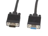 VGA M/F EXTENSION CABLE 1.8M SHIELDED FERRITE BLACK