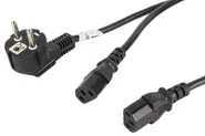 CEE 7/7->2X IEC 320 C13 POWER CORD 2M VDE BLACK