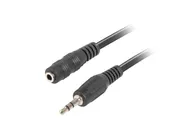 MINIJACK 3.5MM M/F 3 PIN CABLE 5M BLACK