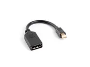 DISPLAYPORT MINI(M) 1.1->DISPLAYPORT(F) ADAPTER CABLE 10CM BLACK