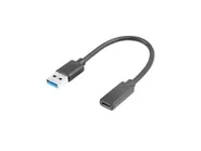 USB-C(F) 3.1->USB-A(M) ADAPTER CABLE 15CM BLACK