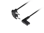 CEE 7/16->IEC 320 C7 EURO (RADIO) POWER CORD 1.8M ANGLED VDE BLACK