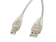 USB-A(M)->USB-B(M) 2.0 CABLE 5M TRANSPARENT FERRITE