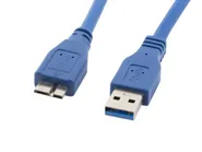 USB MICRO(M)->USB-A(M) 3.0 CABLE 0.5M BLUE