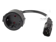 IEC 320 C14->SCHUKO(F) ADAPTER CABLE FOR UPS 20CM BLACK