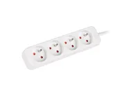POWER STRIP 1.5M 4X FRENCH OUTLETS QUALITY-GRADE COPPER CABLE WHITE