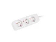 POWER STRIP 1.5M 3X FRENCH OUTLETS QUALITY-GRADE COPPER CABLE WHITE