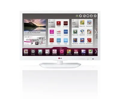 SMART LED TV. 0,9 GHz-processor och 1,25 GB RAM. Wi-Fi, DLNA och Magic Remote Ready. Trådstativ i vit design.