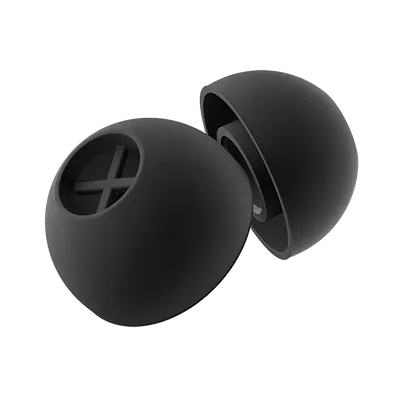 Silicone Ear Tips, Black, 5 Pair - M