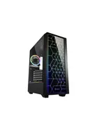 Sharkoon RGB LIT 100 - Tower - ATX - genomskinlig sidopanel (härdat glas) - ingen strömförsörjning - USB/ljud