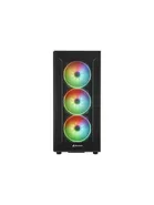 Sharkoon TG6M RGB - Tower - ATX - genomskinlig sidopanel (härdat glas) - ingen strömförsörjning - USB/ljud