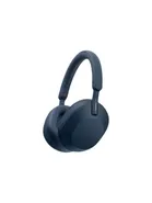 Sony WH-1000XM5 - Hörlurar med mikrofon - fullstorlek - Bluetooth - trådlös, kabelansluten - aktiv brusradering - 3,5 mm kontakt - midnattsblå