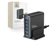 Tech-Protect DC140W-GAN 5-port 2xUSB-A, 3xUSB-C Desktop Charger PD140W / QC3.0 Black