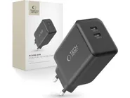 Tech-Protect nätladdare NC45W-GAN 2xUSB-C PD45W svart